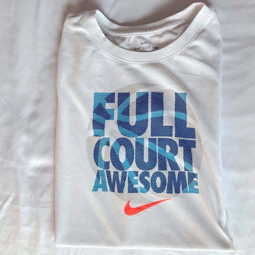 WHITE NIKE DRI-FIT YOUTH XL T-SHIRT